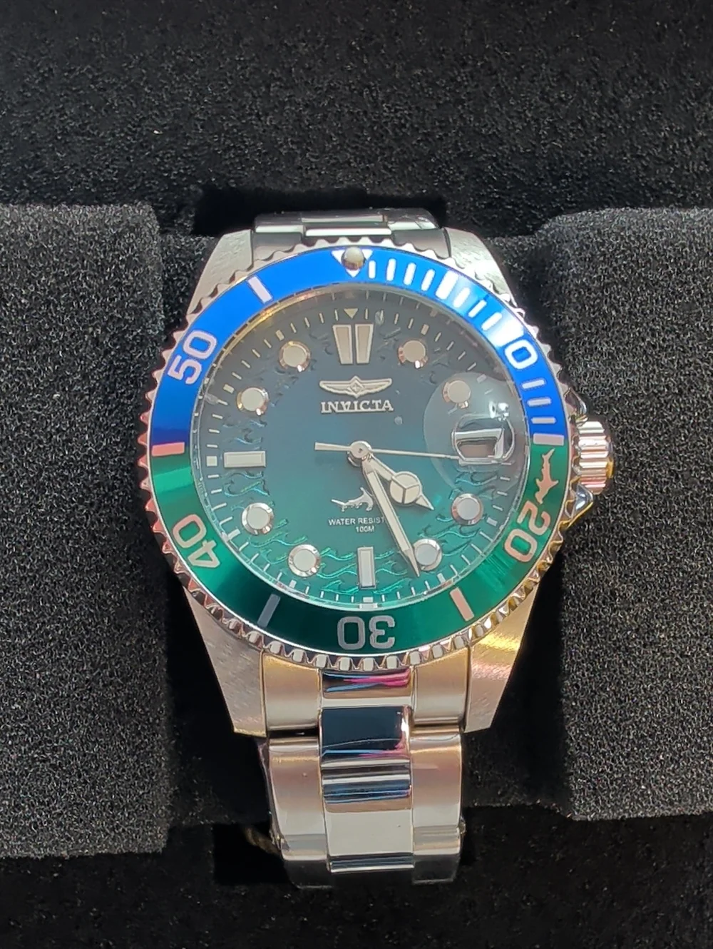 NWT Women's Invicta Pro Diver Stainless Steel Watch – Green Dial & Bezel 34mm